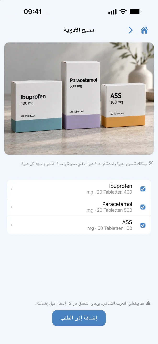 مراجعة نتائج المسح واقتراحات الأدوية.