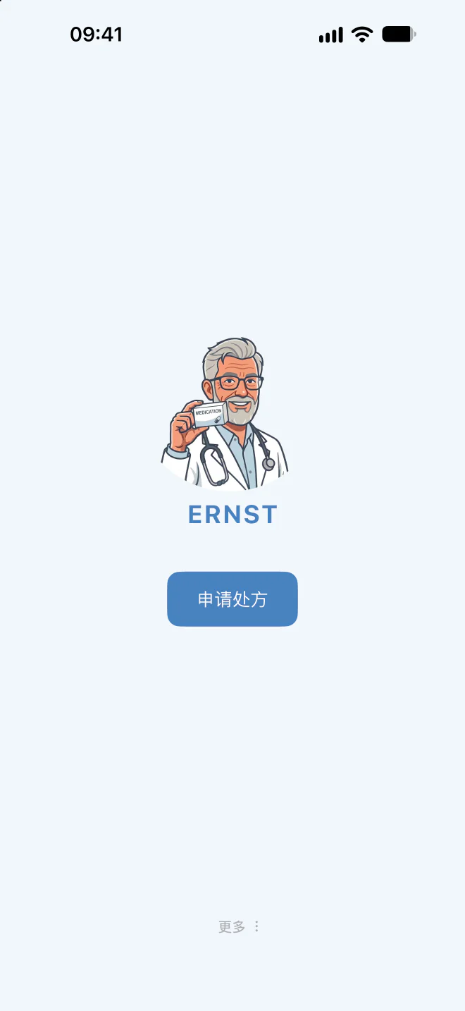 Ernst 应用的首页。